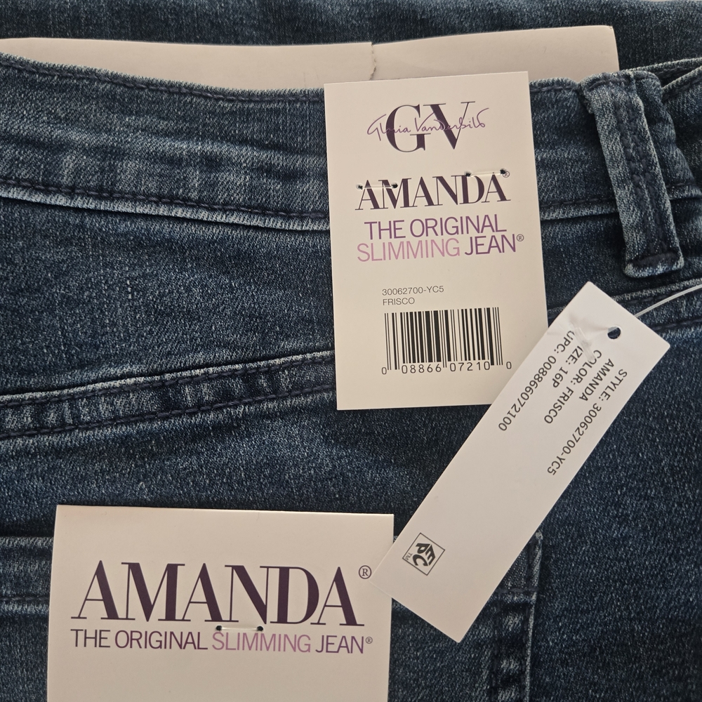 ✨ NWT Gloria Vanderbilt Amanda Slimming Jeans 16P Frisco